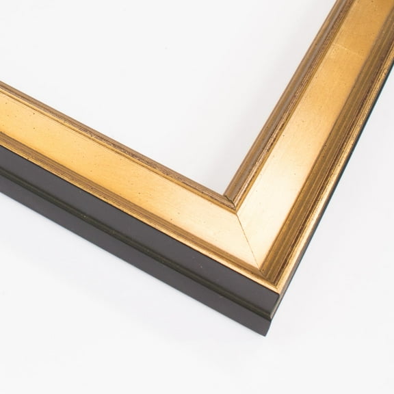 Picture Frame Moulding (Wood) 18Ft Bundle - Traditional Gold Finish - 1.75" Width - 7/16" Rabbet