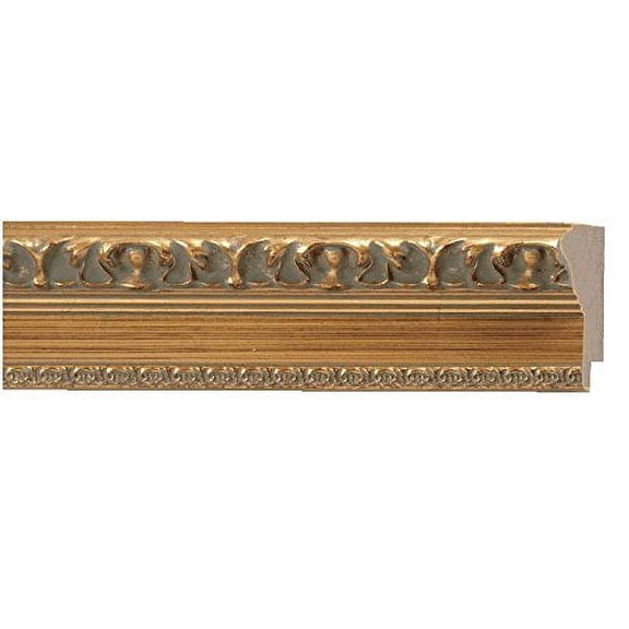 Picture Frame Moulding (Wood) 18Ft Bundle - Traditional Gold Finish - 2.375" Width - 3/8" Rabbet