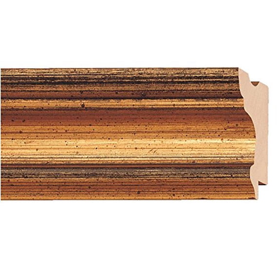 Picture Frame Moulding (Wood) 18Ft Bundle - Traditional Gold Finish - 2" Width - 1/2" Rabbet Depth