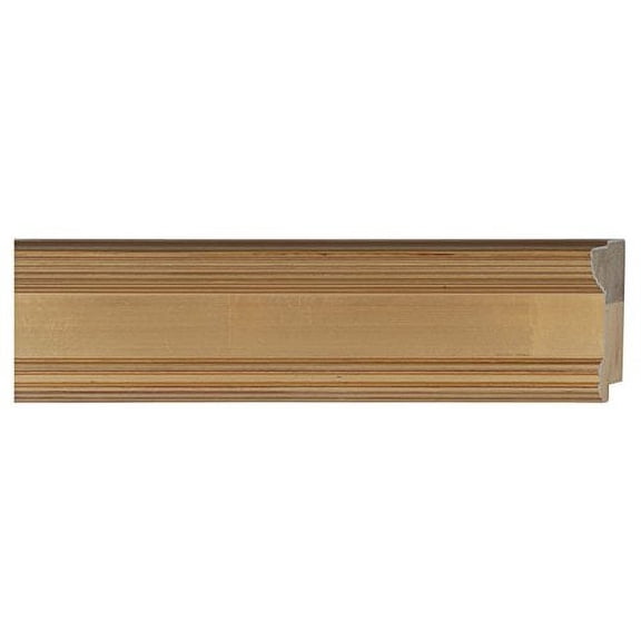 Picture Frame Moulding (Wood) 18Ft Bundle - Traditional Gold Finish - 3.25" Width - 1/2" Rabbet