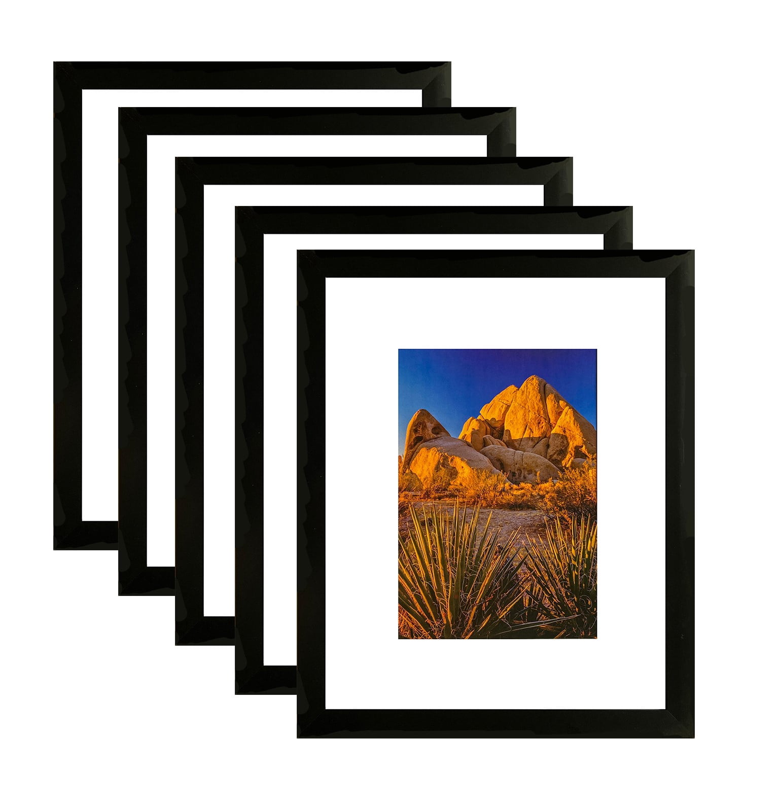 Picture Frame PVC Black Frame 10.2W*3.1D*12.2H/4.18LB Wall Mount Display, Pack of 5