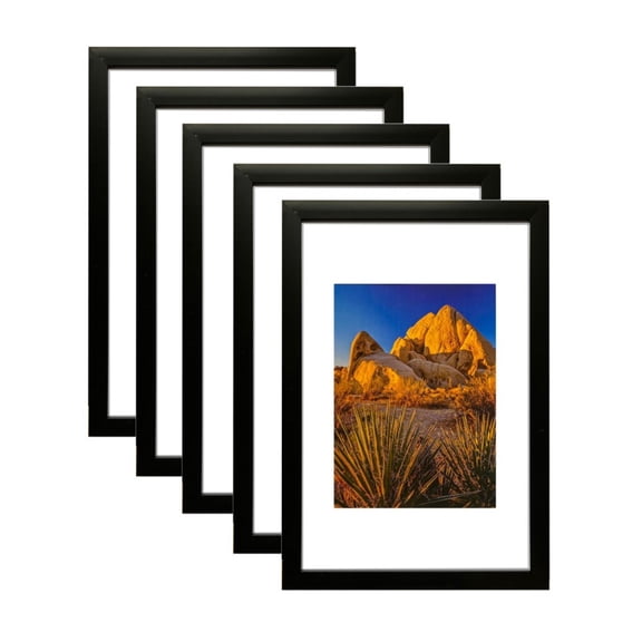Picture Frame PVC Black Frame 10.2W*3.1D*14.7H / 4.51LB Wall Mount Display , Pack of 5