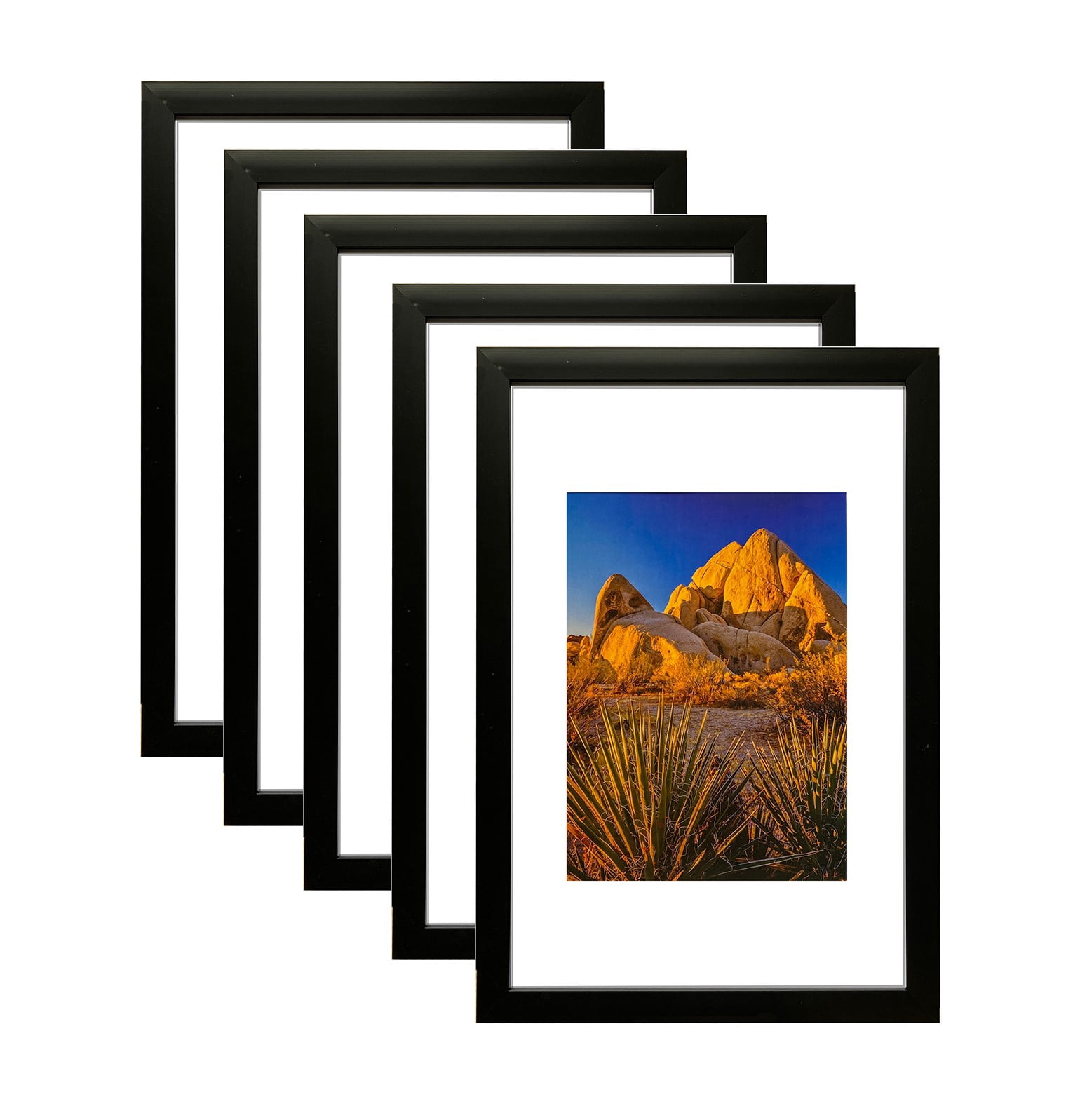 Picture Frame PVC Black Frame 10.2W*3.1D*14.7H/4.51LB Wall Mount Display, Pack of 5