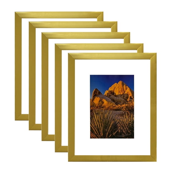 Picture Frame PVC Gold Frame 10.2W*3.1D*12.2H/4.18LB Wall Mount Display, Pack of 5