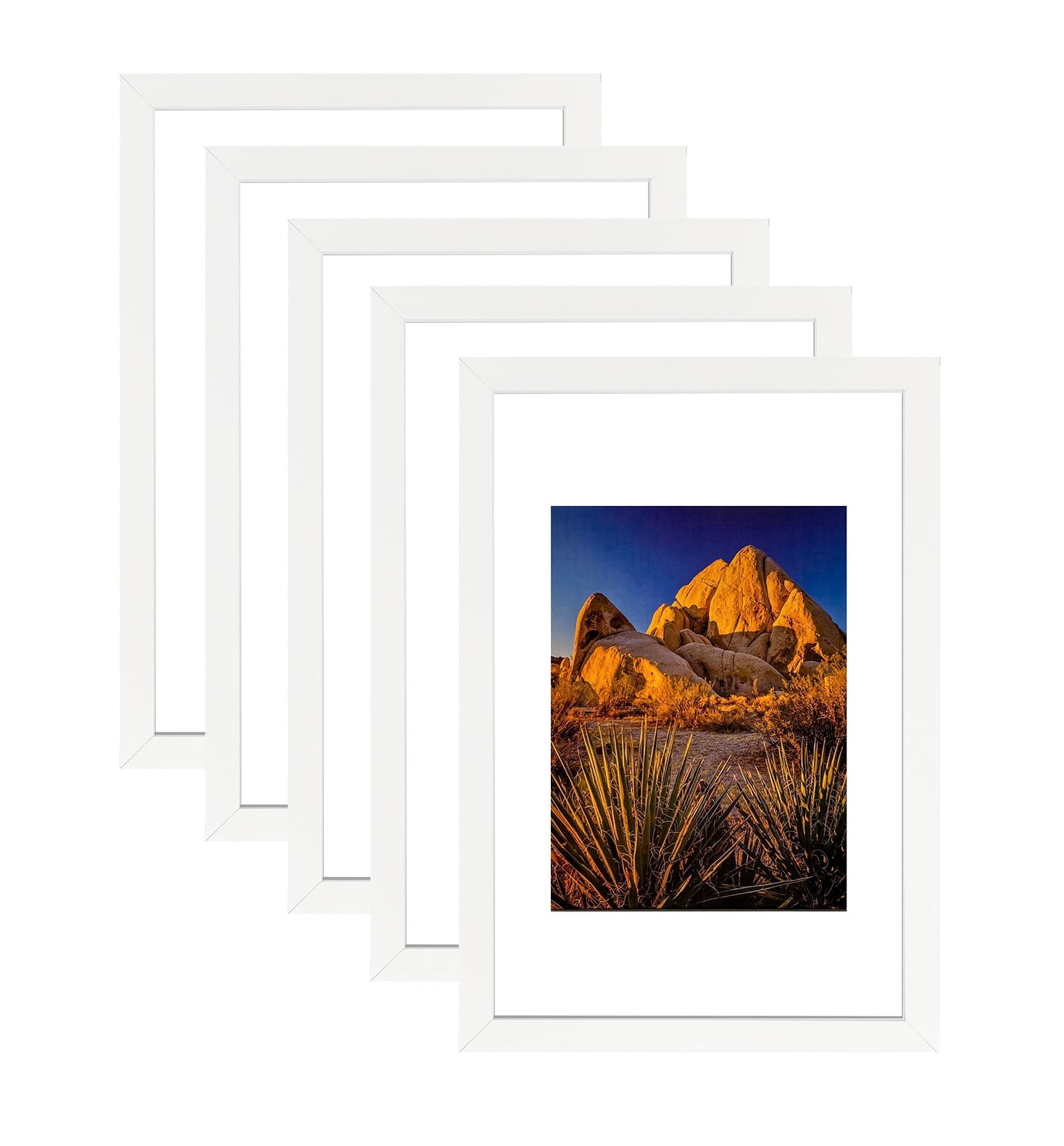 Picture Frame PVC White Frame 10.2W*3.1D*14.7H/4.51LB Wall Mount Display, Pack of 5