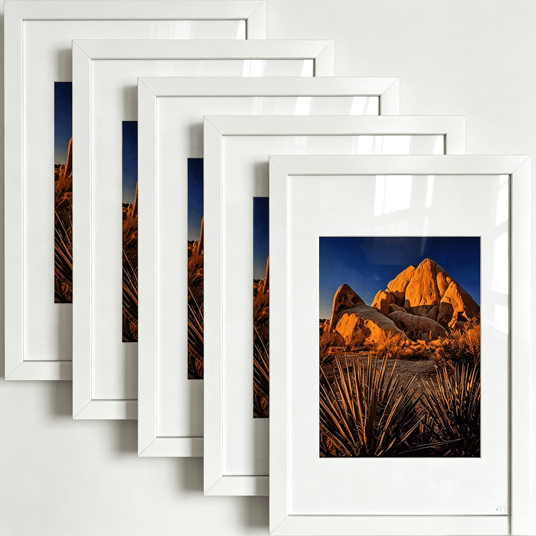 Picture Frame PVC White Frame 13.4W*3.1D*19.3H/7.48LB Wall Mount Display, Pack of 5