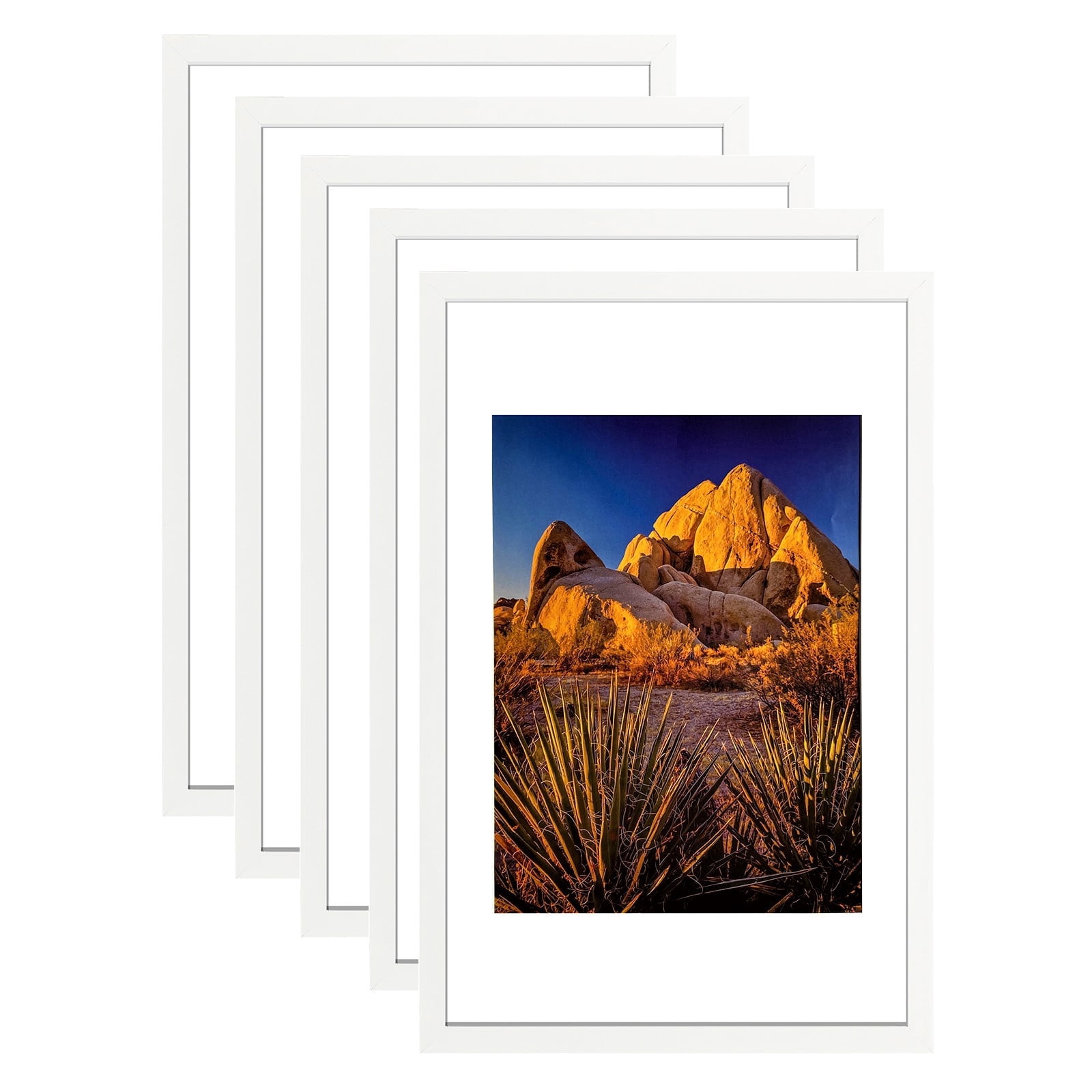 Picture Frame PVC White Frame 14.2W*3.1D*20.3H/7.9LB Wall Mount Display, Pack of 5