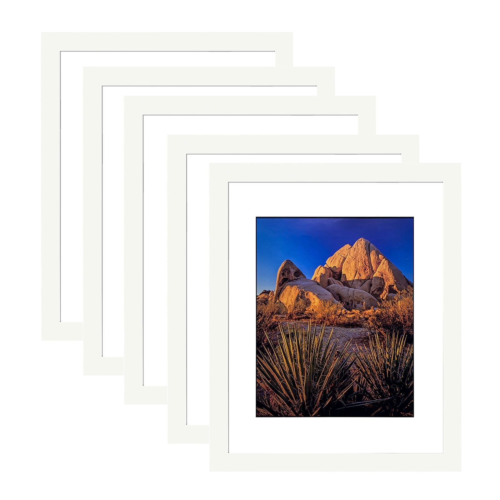 Picture Frame PVC White Frame 18.3W*3.1D*21.3H/11LB Wall Mount Display, Pack of 5