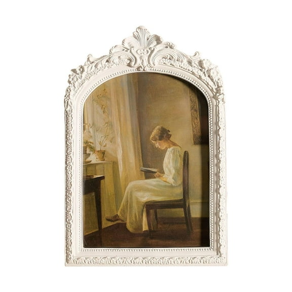Picture Frame Photo Holder Ornate Frame Vintage European Resin Design for Tabletop Wall Mounting Home Decor