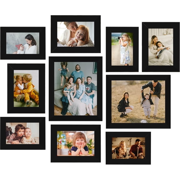 Picture Frame Set 10-pack  Gallery Wall Collage With 8x10 5x7 4x6 Black Frames