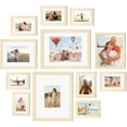 thumbnail image 1 of Picture Frame Set 12 Pack, Picture Frames Collage Wall Decor with Two 11x14, Two 8x10, Four 5x7, Four 4x6 for Wall and Tabletop, Made of Solid Wood, Covered by Plexiglass, Natural Wood, 1 of 7