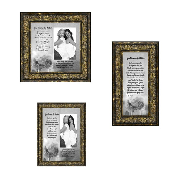 Picture Frame Set, 3 Piece Customizable Gallery Multi pack, 1-5x7, 1-8x8, 1-4x10, for Tabletop or Wall Display