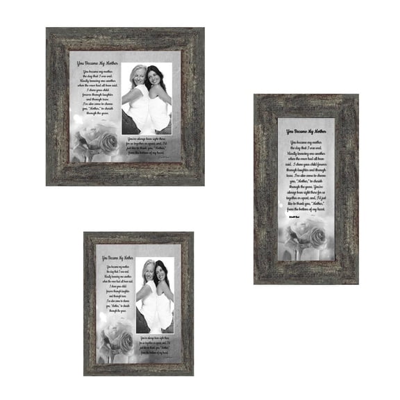 Picture Frame Set, 3 Piece Customizable Gallery Multi pack, 1-5x7, 1-8x8, 1-4x10, for Tabletop or Wall Display
