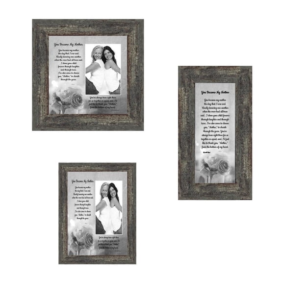 Picture Frame Set, 3 Piece Customizable Gallery Multi pack, 1-5x7, 1-8x8, 1-4x10, for Tabletop or Wall Display