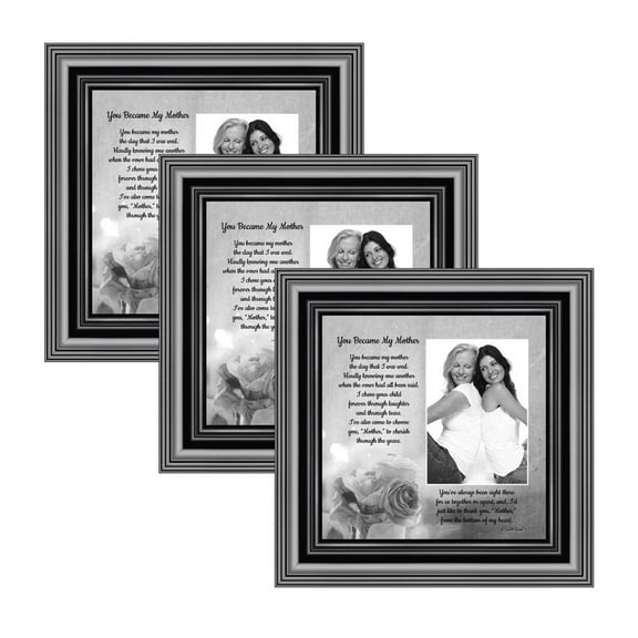 Picture Frame Set, 3 Piece Customizable Gallery Multi pack, 3-8x8, for Tabletop or Wall Display