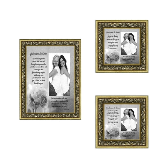 Picture Frame Set, 3 Piece Customizable Multi pack, 1-5x7, 2-4x4, for Instagram Photo Wall Gallery or Tabletop Display