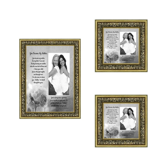 Picture Frame Set, 3 Piece Customizable Multi pack, 1-5x7, 2-4x4, for Instagram Photo Wall Gallery or Tabletop Display
