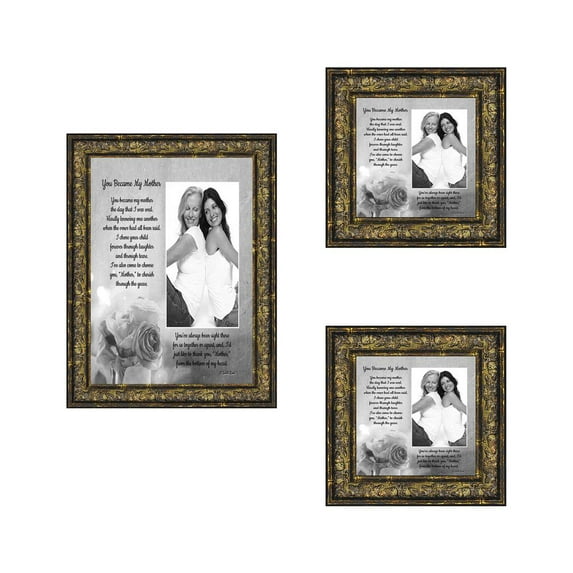 Picture Frame Set, 3 Piece Customizable Multi pack, 1-5x7, 2-4x4, for Instagram Photo Wall Gallery or Tabletop Display
