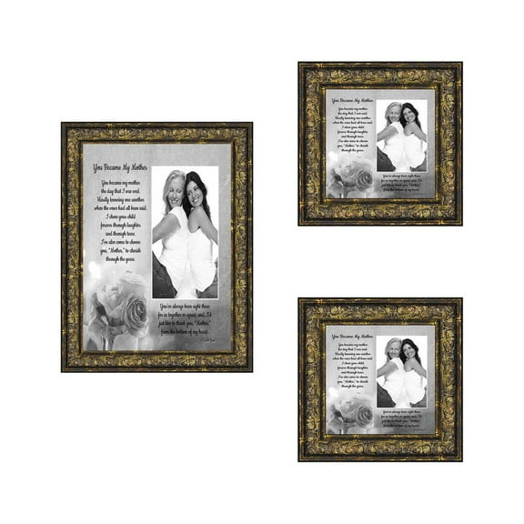 Picture Frame Set, 3 Piece Customizable Multi pack, 1-5x7, 2-4x4, for Instagram Photo Wall Gallery or Tabletop Display