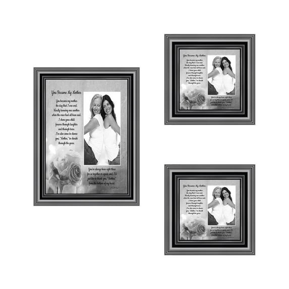 Picture Frame Set, 3 Piece Customizable Multi pack, 1-5x7, 2-4x4, for Instagram Photo Wall Gallery or Tabletop Display