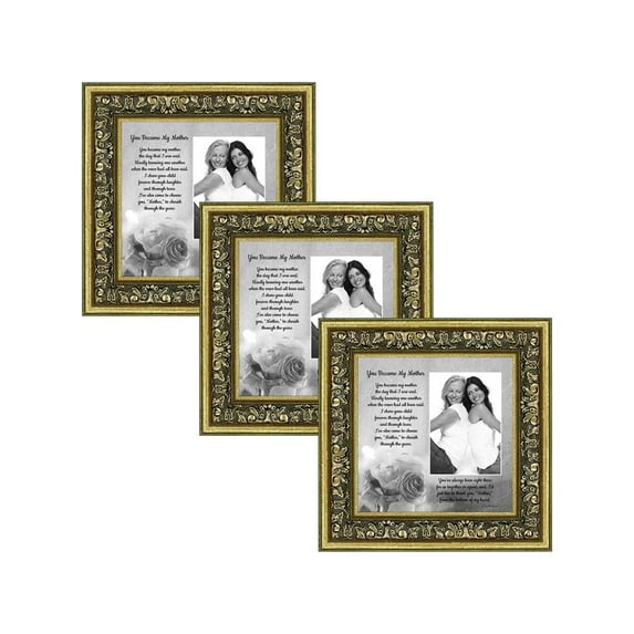 Picture Frame Set, 3 Piece Customizable Multi pack, 3-4x4, for Instagram Photo Wall Gallery or Tabletop Display