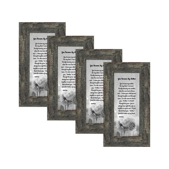 Picture Frame Set, 4 Piece Customizable Gallery Multi pack, 4-4x10, for Tabletop or Wall Display