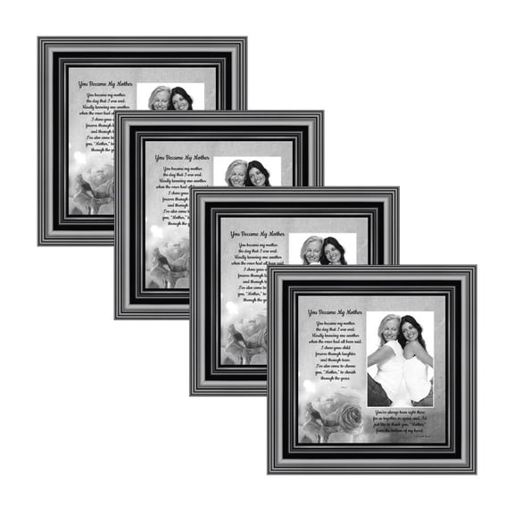 Picture Frame Set, 4 Piece Customizable Gallery Multi pack, 4-8x8, for Tabletop or Wall Display