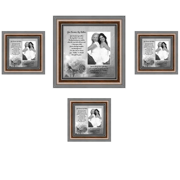 Picture Frame Set, 4 Piece Customizable Multi pack, 1-8x8, 3-4x4, for Instagram Photo Wall Gallery or Tabletop Display