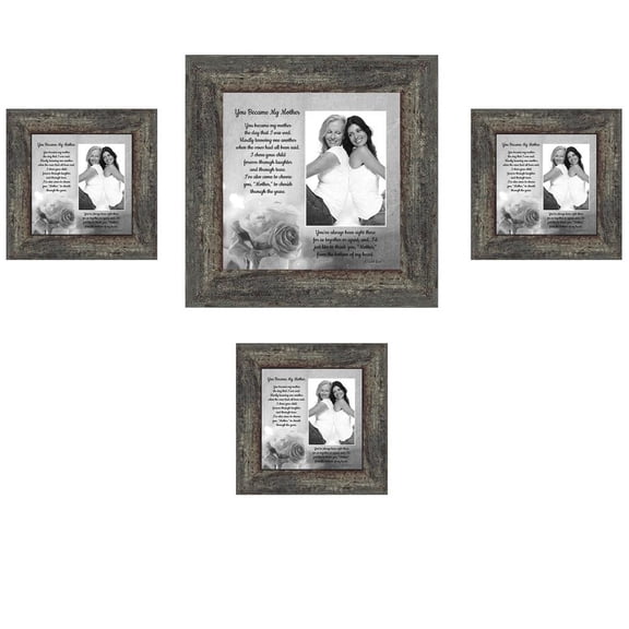 Picture Frame Set, 4 Piece Customizable Multi pack, 1-8x8, 3-4x4, for Instagram Photo Wall Gallery or Tabletop Display