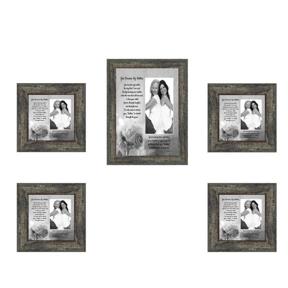 Picture Frame Set, 5 Piece Customizable Multi pack, 1-5x7, 4-4x4, for Instagram Photo Wall Gallery or Tabletop Display