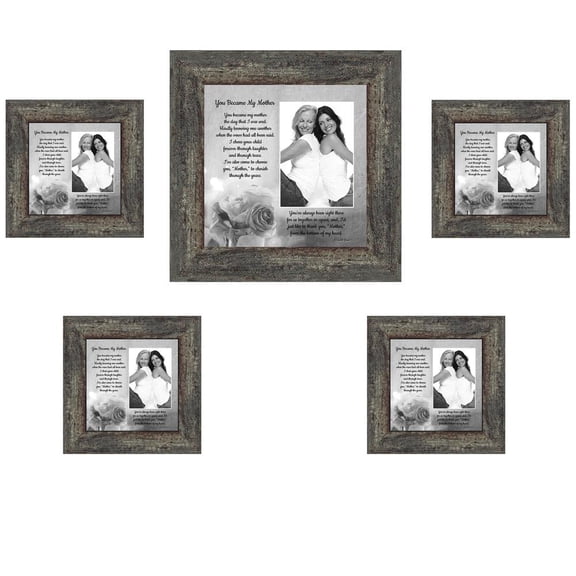 Picture Frame Set, 5 Piece Customizable Multi pack, 1-8x8, 4-4x4, for Instagram Photo Wall Gallery or Tabletop Display