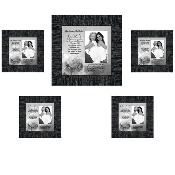 Picture Frame Set, 5 Piece Customizable Multi pack, 1-8x8, 4-4x4, for Instagram Photo Wall Gallery or Tabletop Display