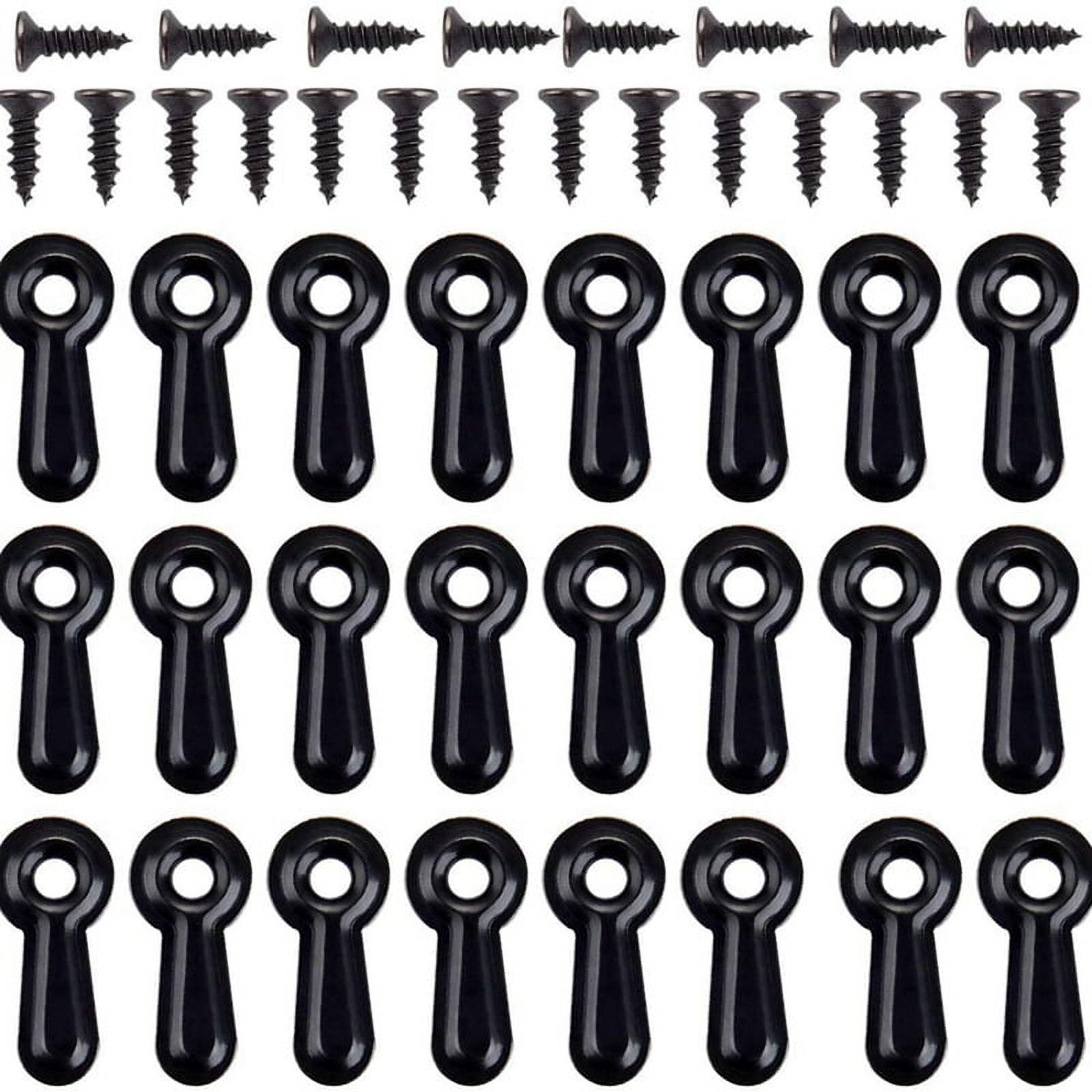 Etereauty Picture Frame Turn Kit Hanging Button Photo Fasteners Clips  Backing Screws Frames Hanger Black Buttons Heavy Duty 