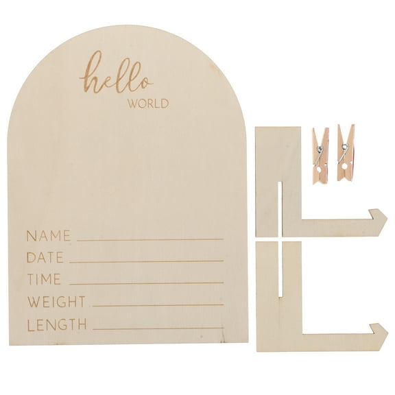 HEMOTON Light Yellow Wooden Baby Picture Frame for Newborn Sonogram Photo Display and Baby Shower Decor 7.5 x 9.5 inches