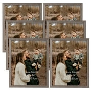 Picture Frames 11x14 Set of 6, Gray Gallery Photo Picture Frames Set for Tabletop or Wall Hanging
