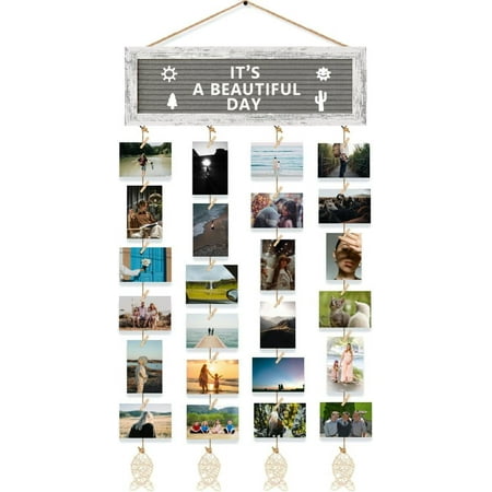 Picture Frames Collage Wall Decor Hanging Photo Display,Felt Letter Board with 270 Letters and 30 Clips,Unique DIY Collage Picture Frames for Dorm Room Decor,Teenage Party Birthday Christmas Gifts