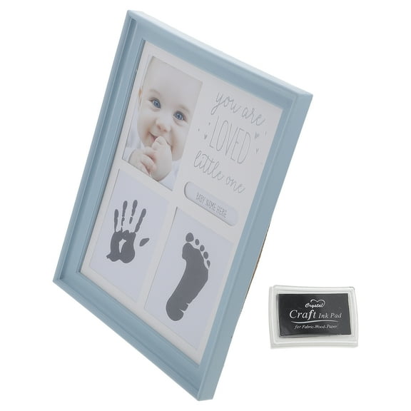 Newborn Baby Hand and Footprint Kit with and Picture Frame, Baby Footprint Frame for Keepsake, Plastic Ink Pad for Baby Memories