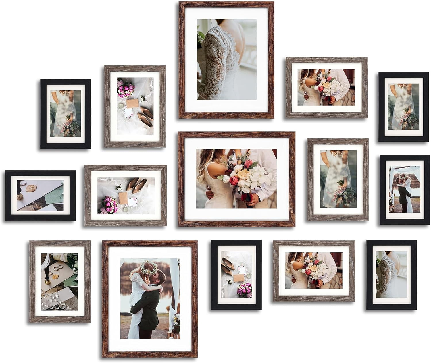 Picture Frames Set, Gallery Wall Frame Set Picture Frames Collage 15 ...