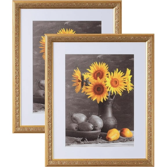 Picture Frames Set of 2. 1-1/2" Polystyrene Modern Ornate Gold 4x6 Wholesaleartsframes-com 3232 Series Made in USA