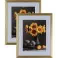 thumbnail image 1 of Picture Frames Set of 2. 1-1/8" Polystyrene Modern Gold 8x12 Wholesaleartsframes-com 313-VI Series Made in USA, 1 of 9