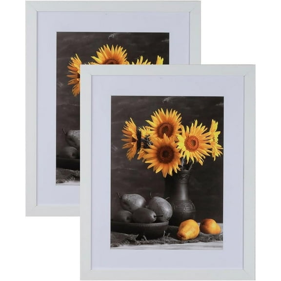 Picture Frames Set of 2. 1-1/8" Polystyrene Modern White 11x14 Wholesaleartsframes-com 313-VI Series Made in USA