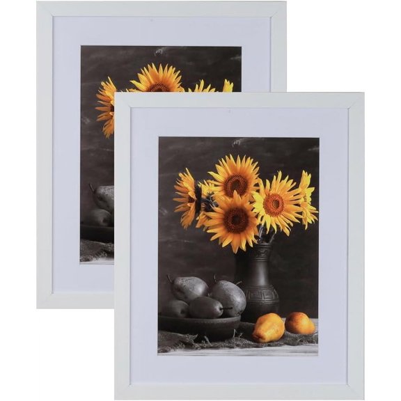 Picture Frames Set of 2. 1-1/8" Polystyrene Modern White 16x22 Wholesaleartsframes-com 313-VI Series Made in USA