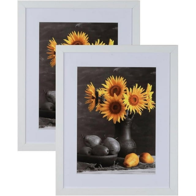 Picture Frames Set of 2. 1-1/8" Polystyrene Modern White 7x9 Wholesaleartsframes-com 313-VI Series Made in USA