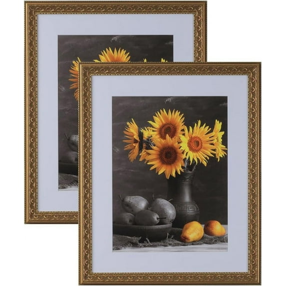 Picture Frames Set of 2. 1-3/8" Polystyrene Modern Antique Gold 23x24 Wholesaleartsframes-com 3210 Series Made in USA