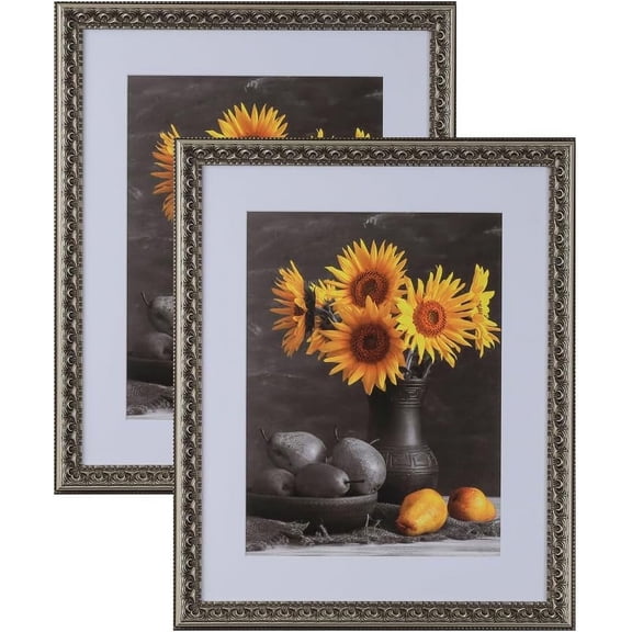 Picture Frames Set of 2. 1-3/8" Polystyrene Modern Antique Silver 18x18 Wholesaleartsframes-com 3210 Series Made in USA