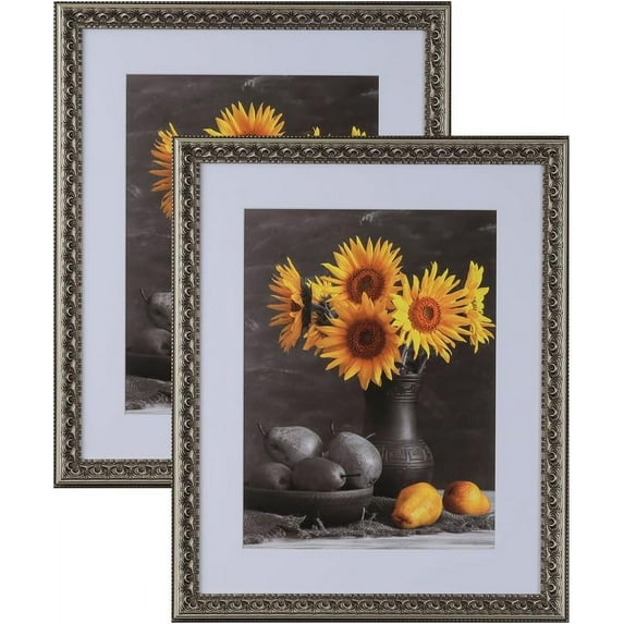 Picture Frames Set of 2. 1-3/8" Polystyrene Modern Antique Silver 6x12 Wholesaleartsframes-com 3210 Series Made in USA