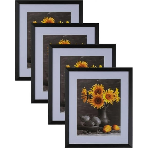 Picture Frames Set of 4. 1-1/8" Polystyrene Modern Black 5x5 Wholesaleartsframes-com 313-VI Series Made in USA