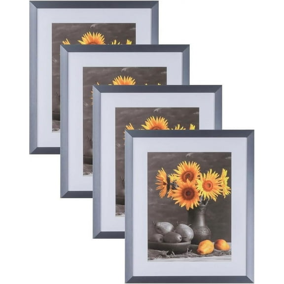 Picture Frames Set of 4. 1-1/8" Polystyrene Modern Bluish Silver 16x22 Wholesaleartsframes-com 313-VI Series Made in USA