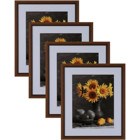 Picture Frames Set of 4. 1-1/8" Polystyrene Modern Dark Brown 8x12 Wholesaleartsframes-com 313-VIII Series Made in USA