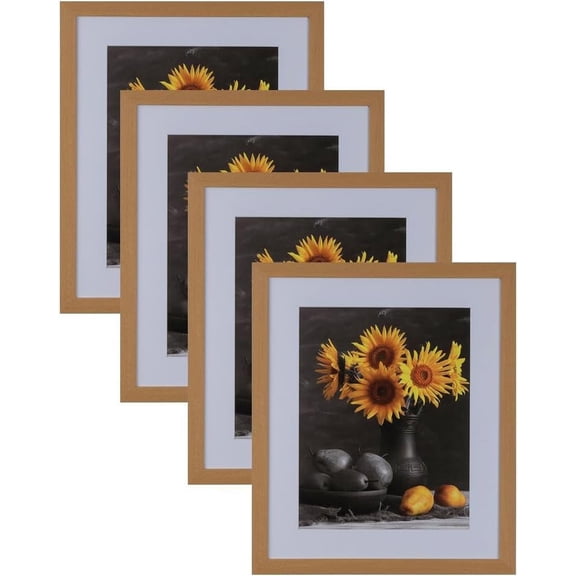 Picture Frames Set of 4. 1-1/8" Polystyrene Modern Oak 4x10 Wholesaleartsframes-com 313-VIII Series Made in USA